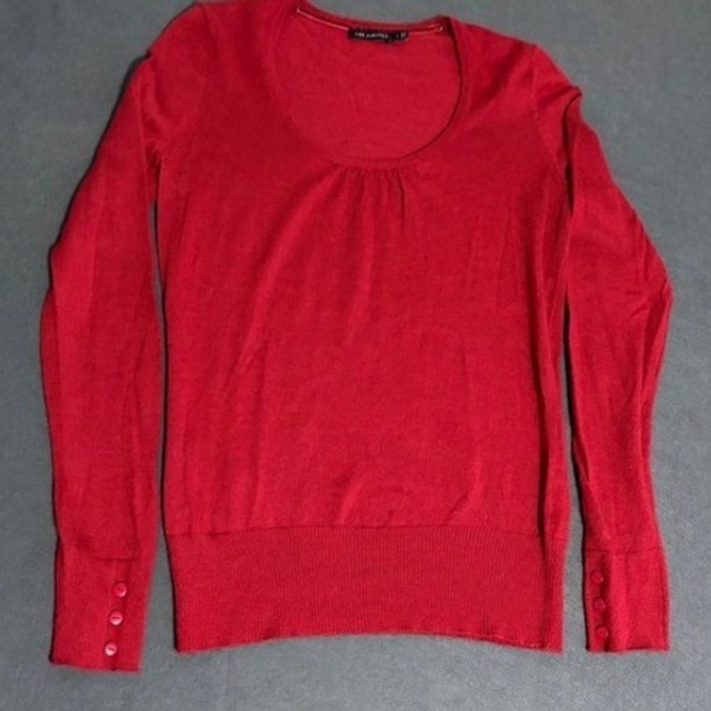 The Limited Scoop Neck Sweater Women Large Red Basic Layer Preppy Fall Core